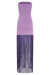 Koah Fringe Bandage Knit Maxi Dress - Purple