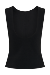 Kyra Open Back Scuba Crepe Top - Black