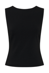 Kyra Open Back Scuba Crepe Top - Black