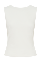 Kyra Open Back Scuba Crepe Top - White
