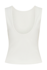 Kyra Open Back Scuba Crepe Top - White