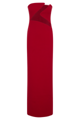 Lianne Strapless Maxi Dress - Red