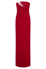 Lianne Strapless Maxi Dress - Red