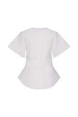 Liberty Cotton Shortsleeve Top - White