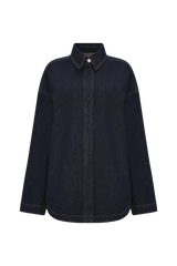 Lioda Oversized Denim Shirt - Washed Indigo Blue