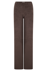Logan Faux Suede Pants - Dark Chocolate