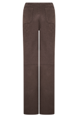 Logan Faux Suede Pants - Dark Chocolate
