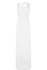 Lottie Slinky Maxi Dress With Split - White