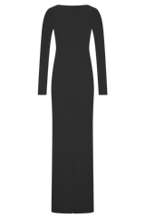 Louisa Long Sleeve Slinky Maxi Dress - Black