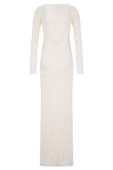 Louisa Long Sleeve Slinky Maxi Dress - Ivory