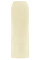Madeline Scallop Knit Midi Skirt - Ivory