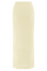 Madeline Scallop Knit Midi Skirt - Ivory