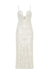 Makari Sequin Maxi Dress - White