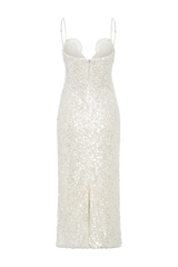 Makari Sequin Maxi Dress - White
