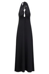 Malakhai Chiffon Halter Maxi Dress - Black
