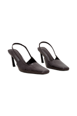 Maren Faux Leather Crocodile Heel - Chocolate