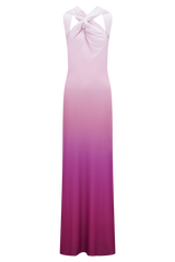 Marlee Asymmetrical Slinky Maxi Dress - Ombre Pink