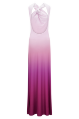 Marlee Asymmetrical Slinky Maxi Dress - Ombre Pink