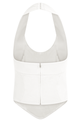 Meadow Corset Halter Top - White