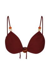 Memphis Beaded Bikini Top - Wine