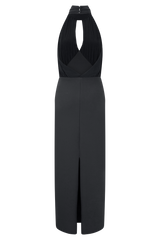 Mierah Halter Midi Dress - Black