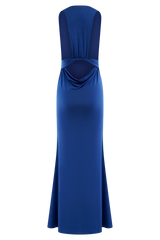 Elke Slinky V Neck Maxi Dress - Cobalt