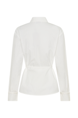 Millie Tie Back Cotton Shirt - White