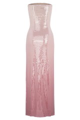 Miranda Strapless Sequin Maxi Dress - Ombre Pink