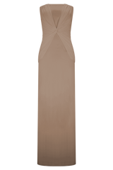 Mirren Strapless Slinky Maxi Dress - Bronze