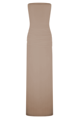 Mirren Strapless Slinky Maxi Dress - Bronze