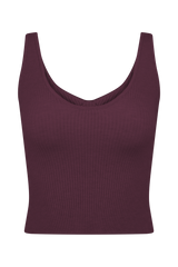Natalya Ribbed Knit Cami Top - Merlot