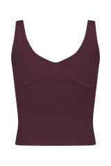 Natalya Ribbed Knit Cami Top - Merlot