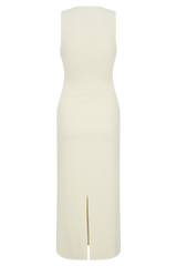 Norah Sleeveless Crepe Midi Dress - Ivory