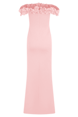 Nova Ruffle Off Shoulder Maxi Dress - Ballet Pink
