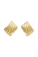 Olympia Textured Square Earrings - Gold