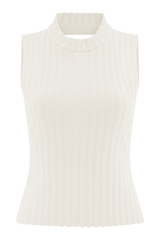 Oona Turtle Neck Knit Top - Ivory