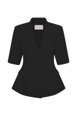 Opal Puff Sleeve Suiting Top - Black