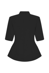 Opal Puff Sleeve Suiting Top - Black