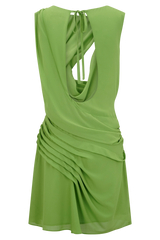 Oria Chiffon Mini Dress - Green