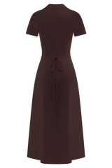 Pearson Short Sleeve Knit Midi Dress - Chocolate