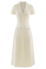 Pearson Short Sleeve Knit Midi Dress - Ivory
