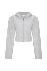 Quinn Zip Up Hoodie - Light Grey Marle