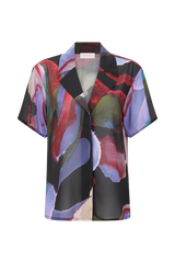 Rachel Chiffon Short Sleeve Shirt - Multi Fluid Reverie Print