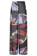 Rachel Chiffon Straight Leg Pants - Multi Fluid Reverie Print