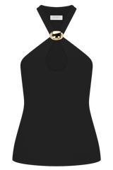Ramona Modal Tank Top With Hardware - Black