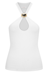 Ramona Modal Tank Top With Hardware - Ivory