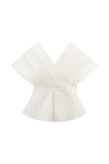 Rayne Off Shoulder Denim Top - White