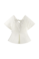 Rayne Off Shoulder Denim Top - White