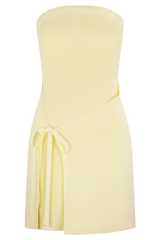 Rian Strapless Knit Mini Dress - Lemon