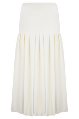 Romaine Bandage Knit Midi Skirt - Ivory